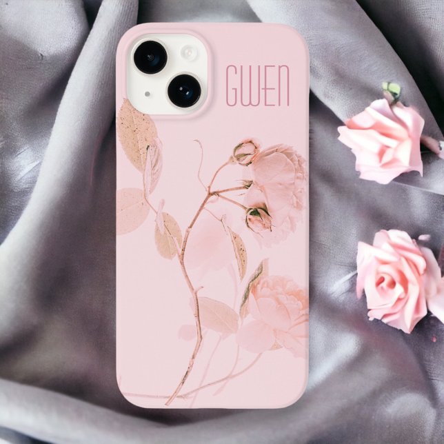 Coques Case-Mate iPhone Floral rose doux Personnalisé (Créateur téléchargé)