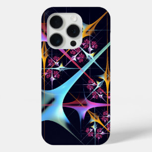 Coque iPhone 15 Pro Floral rose moderne Art Abstrait Couleur Motif #01