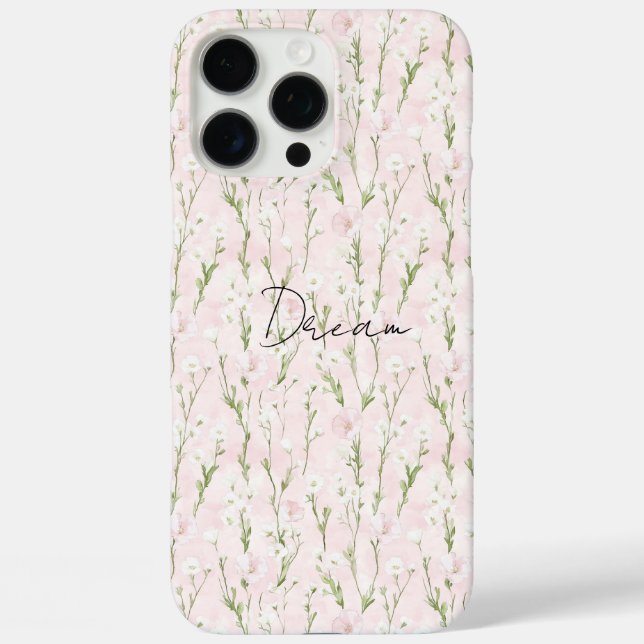 Coques Case-Mate iPhone Floral rose pâle (Verso)