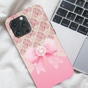 Coque Pour iPhone 14 Pro Floral rose vintage