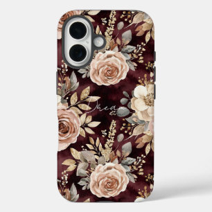 Coques iPhone 16 Floral roux de Bourgogne