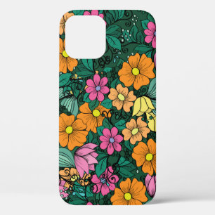 Case-Mate iPhone Case Floral vibrant : Vert Arrière - plan Vintage.