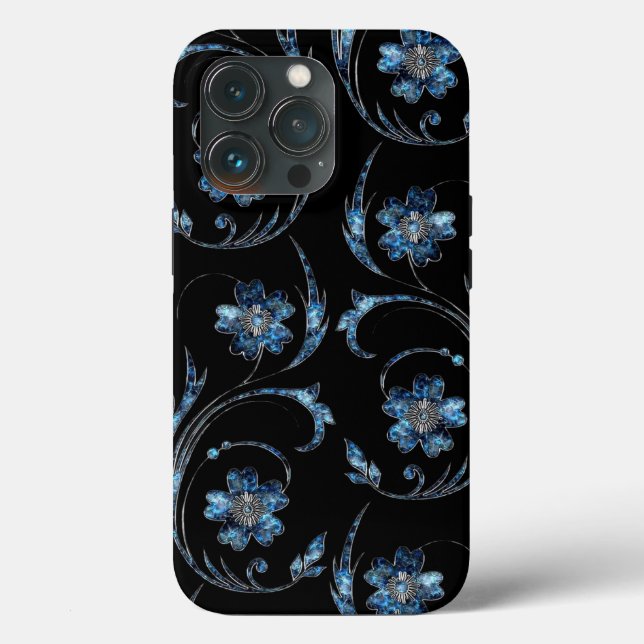 Coques Case-Mate iPhone Flore bleu pâle (Verso)