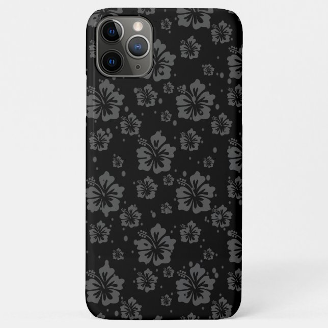 Coques Case-Mate iPhone Flore feuillu noir brillant (Dos)