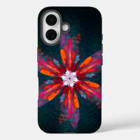 Flore Mandala Flowers Orange Red Blue Abstract