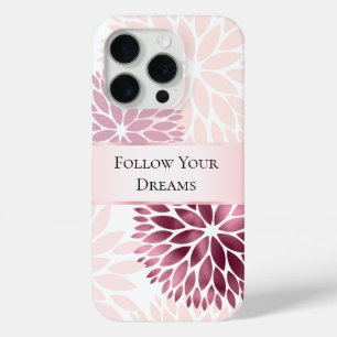 Coque iPhone 15 Pro Flore rose Chic élégant