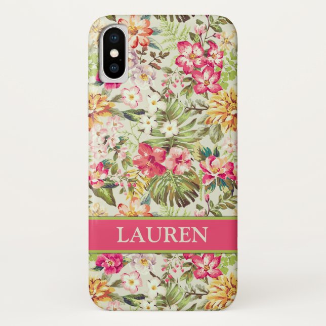 Coques Case-Mate iPhone Flore tropicale | Hawaii | Personnalisé (Dos)