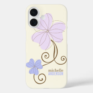 Coques iPhone 16 Flore violette chic