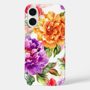 Coques iPhone 16 Flores d'aquarelle à fleurs vintages