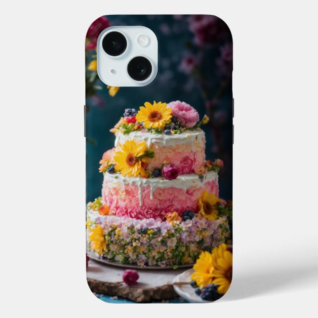 Coques Case-Mate iPhone "Flower Cake Food Photography - Capturé sur iPhone (Verso)