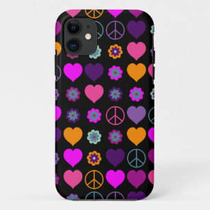 Etui iPhone Case-Mate Flower Power Heart Peace Motif + votre backgr.
