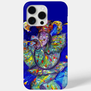 Coque iPhone 15 Pro Max FLUTISTE EN BLEU / Soirée Carnaval vénitien