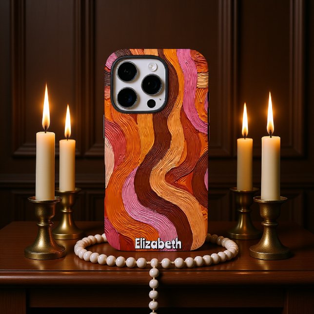 Coques Case-Mate iPhone Flux de moulage : Texture Abstraite dans les teint (Créateur téléchargé)