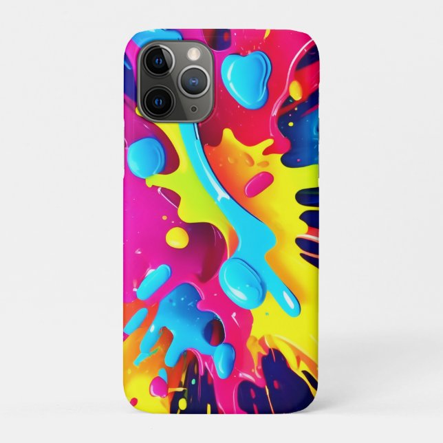 Coques Case-Mate iPhone Flux de peinture fluorescents dynamiques (Dos)