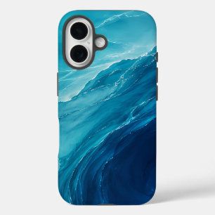 Coques iPhone 16 Flux d'Océan Turquoise de Luxe