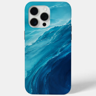 Coque iPhone 15 Pro Max Flux d'Océan Turquoise de Luxe