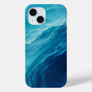 Coque Pour iPhone 15 Flux d'Océan Turquoise de Luxe
