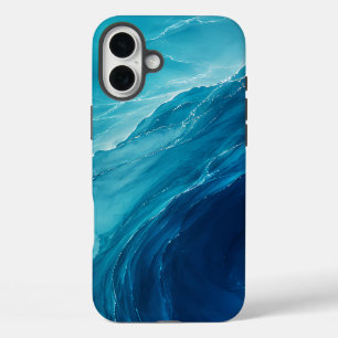 Coques iPhone 16 Plus Flux d'Océan Turquoise Luxueux