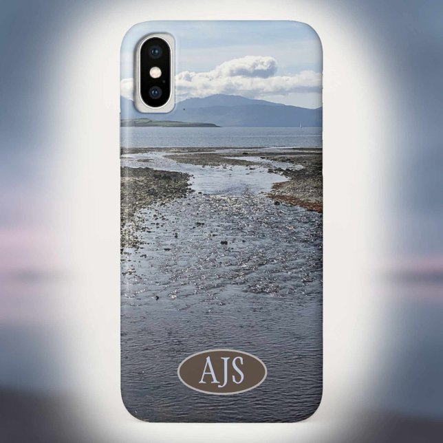 Coques Case-Mate iPhone Flux, mer et vue sur l'île d'Arran (Créateur téléchargé)