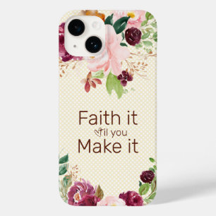 Coque Pour iPhone 14 Foi Jusqu'À Ce Que Vous Le Faisiez Rose Aquarelle
