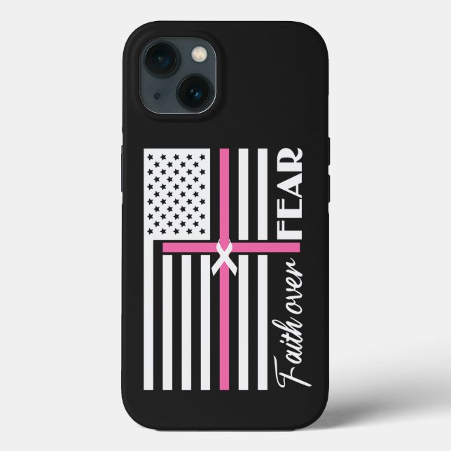 Coques Case-Mate iPhone Foi sur la peur Croix rose drapeau (Verso)