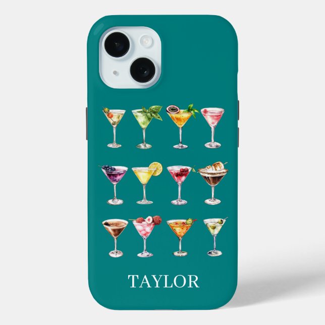 Coques Case-Mate iPhone Folie Martini Monogrammée (Verso)