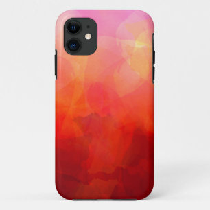 Coque iPhone 11 Fond aquarelle orange jaune rouge foncé
