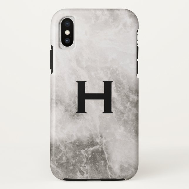 Coques Case-Mate iPhone Fond en marbre à monogramme (Dos)