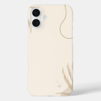 Coques iPhone 16 Plus Fond Linktree Floral Esthétique Marron Beige |