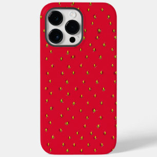Coque Pour Pour iPhone 14 Pro Max Fond rouge de fraise amusant