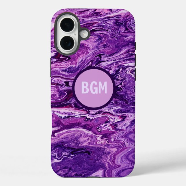 Coques Case-Mate iPhone Fonte de marbre foncé Améthyste (Verso)