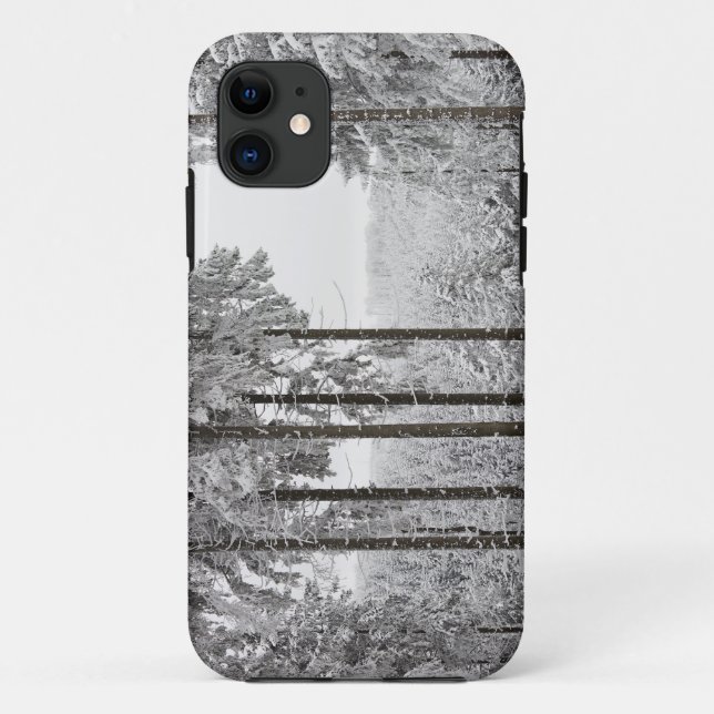Coques Case-Mate iPhone Forêt à feuillage persistant en hiver (Dos)