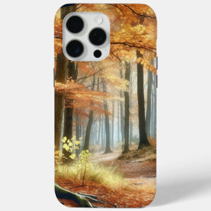 Coque iPhone 15 Pro Max Forêt d'automne à l'aquarelle : Art d'automne vibr