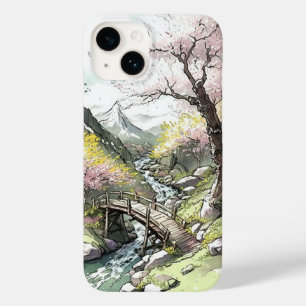 Coque Pour iPhone 14 Forêt de cerisier en fleurs à l'aube du printemps