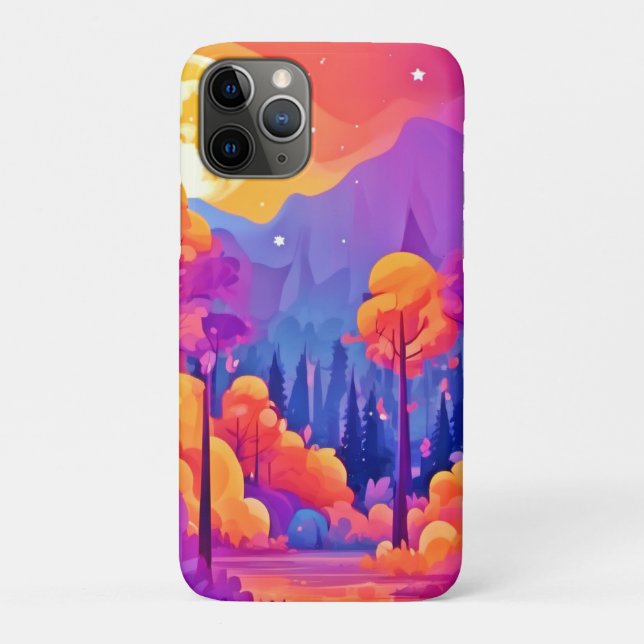 Coques Case-Mate iPhone Forêt Lune Vibrante (Dos)