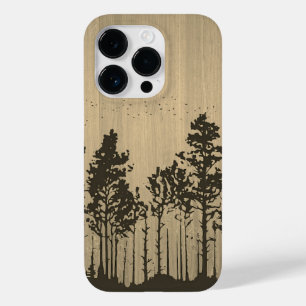 Coque Pour iPhone 14 Pro Forêt sauvage - Bois gravé - Bois