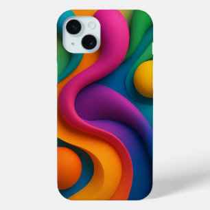 Coque iPhone 15 Mini Formes 3D Abstraites dynamiques