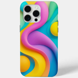 Coque iPhone 15 Pro Max Formes 3D Abstraites dynamiques