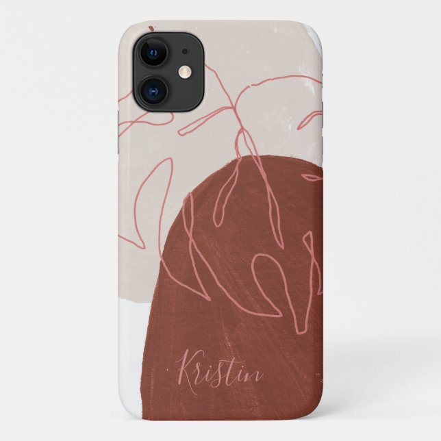 Coques Case-Mate iPhone Formes abstraites en terre cuite de feuilles (Dos)