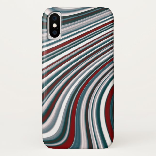 Coques Case-Mate iPhone Formes Abstraites Retro Maroon Rouge & Bleu Turquo (Dos)