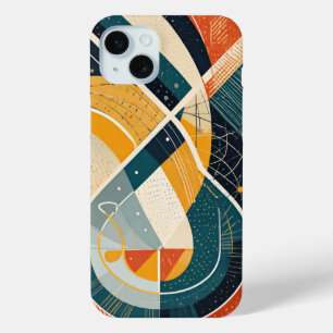 Coque iPhone 15 Mini Formes avec points de couleur et bandes
