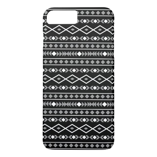 Coques Case-Mate iPhone Formes aztèques Motif blanc gris noir (Dos)