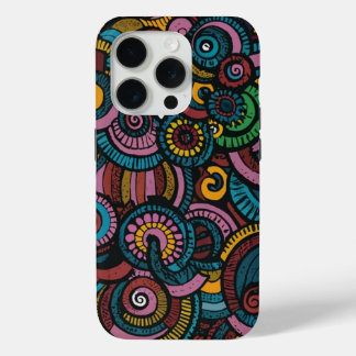 Coque iPhone 15 Pro Formes circulaires colorées motif de couverture iP