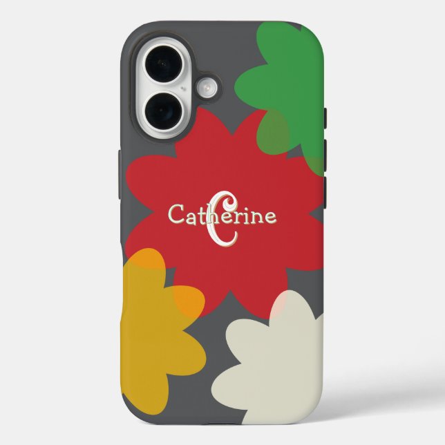 Coques Case-Mate iPhone Formes Fleurs Rétro Lumineux Monogramme (Verso)