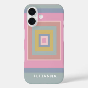 Coques iPhone 16 Formes géométriques Motif Pastels Personnalisé