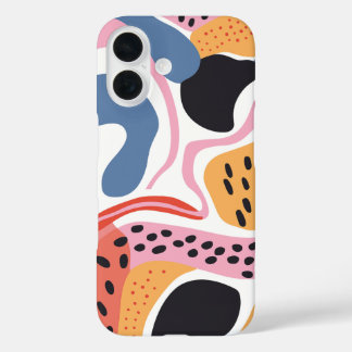 Coques iPhone 16 Formes organiques abstraites colorées motif modern