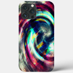 Case-Mate iPhone Case Forte spirale rouge à bleu sur gris rugueux forme