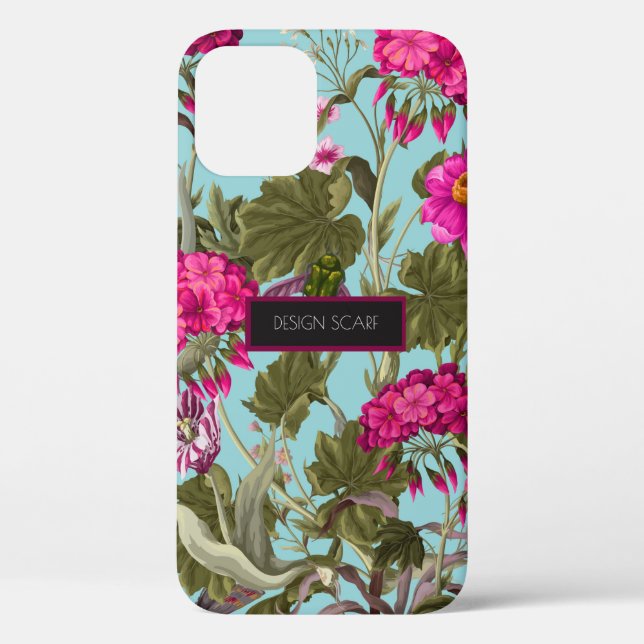 Coques Case-Mate iPhone Foulard design avec géraniums et fleurs sauvages.  (Verso)