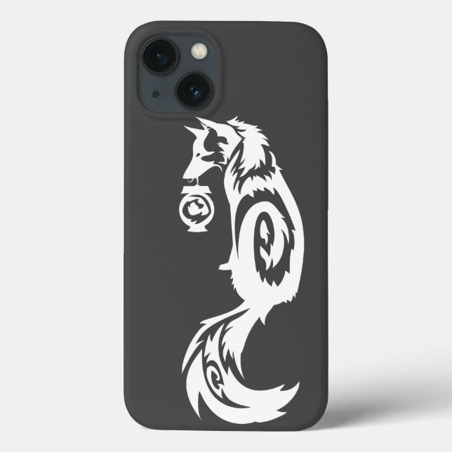 Coques Case-Mate iPhone Fox tribal de Kitsune avec la lanterne d'esprit (Verso)