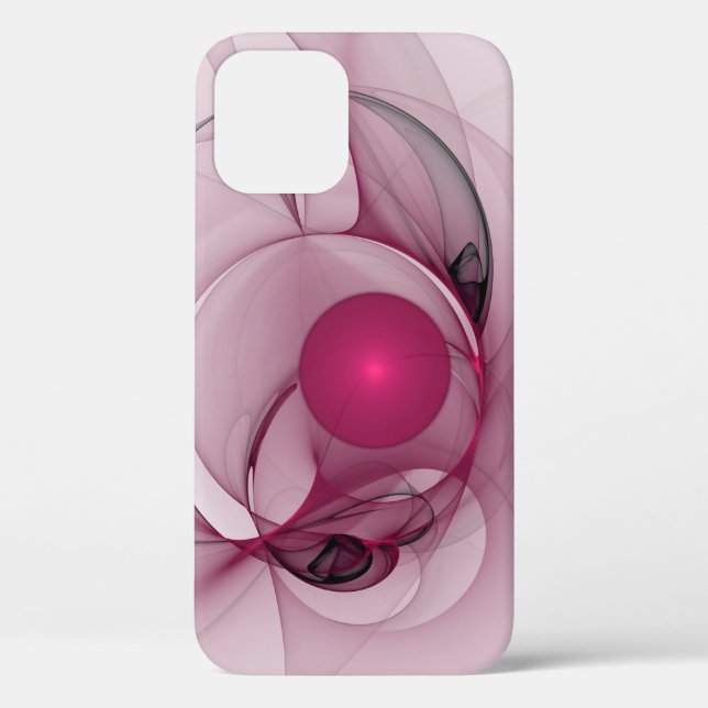 Coques Case-Mate iPhone Fractal, moderne Berry Abstrait Art rose (Verso)